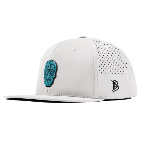 Turquoise Skull PVC Flat Performance White