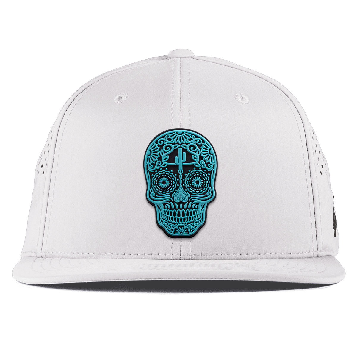 Turquoise Skull PVC Flat Performance White