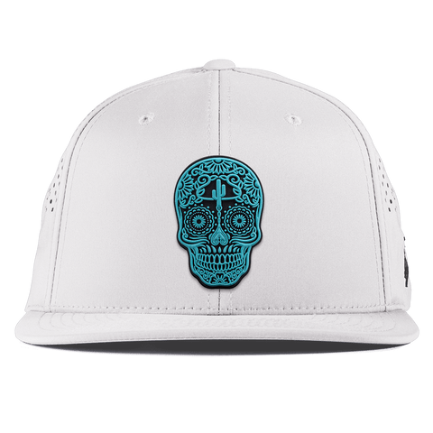 Turquoise Skull PVC Flat Performance White