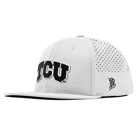 Texas Christian University "Vintage TCU Block" Flat Performance White