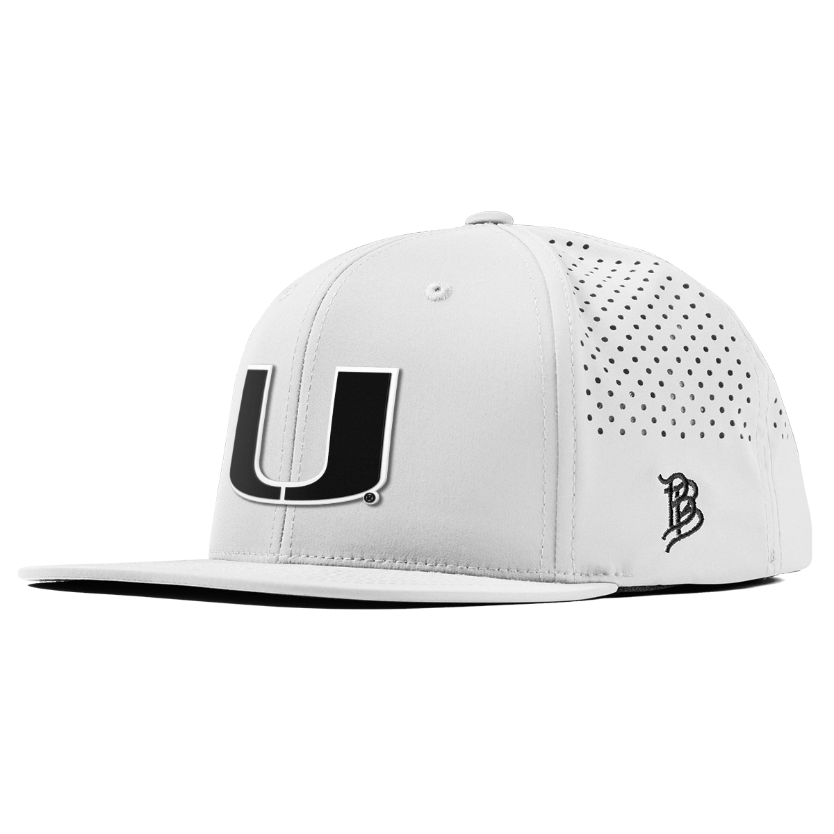 University of Miami "Vintage Miami Team Logo" Flat Performance White