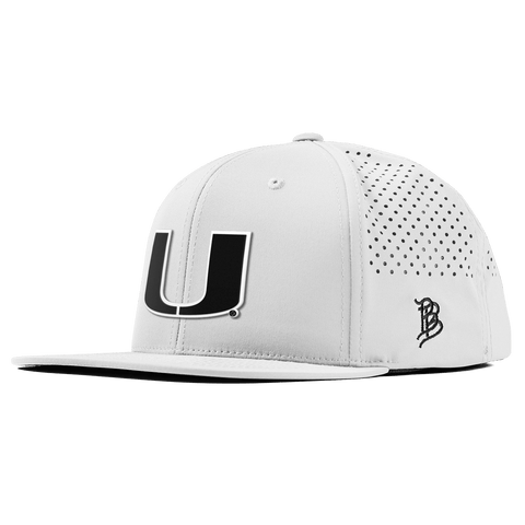 University of Miami "Vintage Miami Team Logo" Flat Performance White