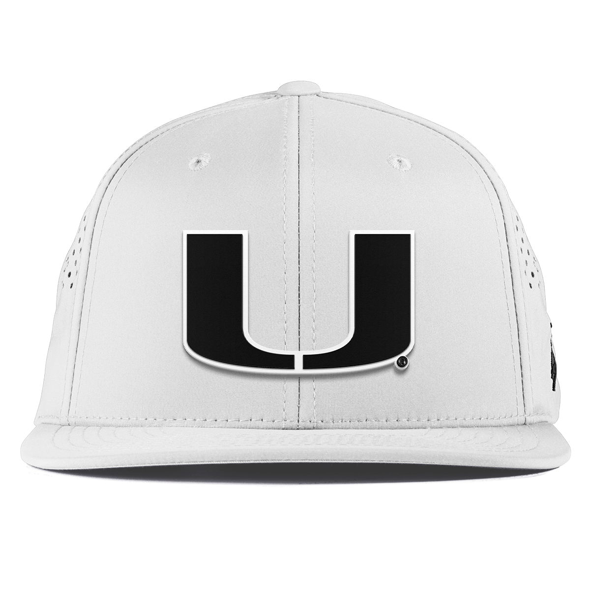 University of Miami "Vintage Miami Team Logo" Flat Performance White