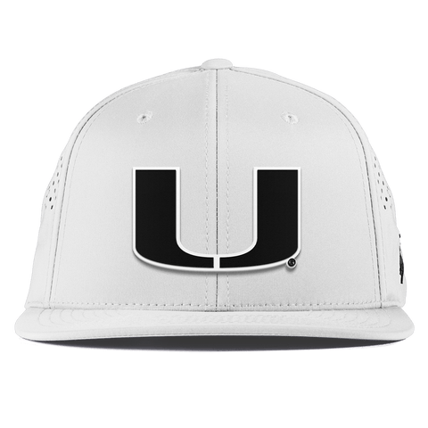 University of Miami "Vintage Miami Team Logo" Flat Performance White