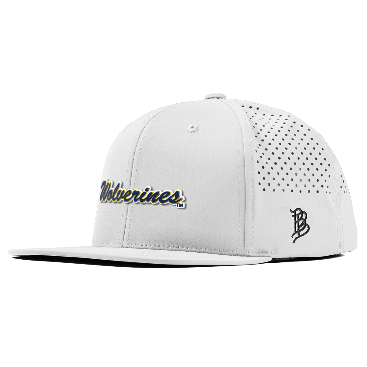 University of Michigan "Wolverines Script" Flat Performance White