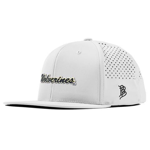 University of Michigan "Wolverines Script" Flat Performance White