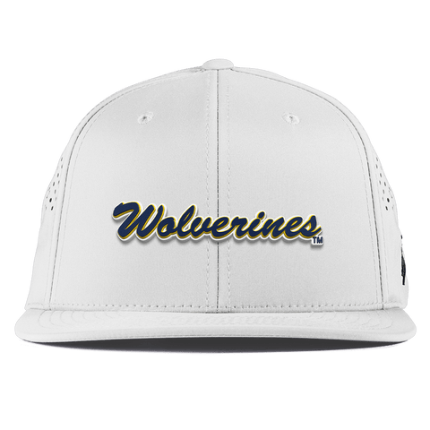 University of Michigan "Wolverines Script" Flat Performance White