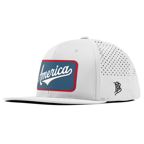 XL USA America Badge Flat Performance White