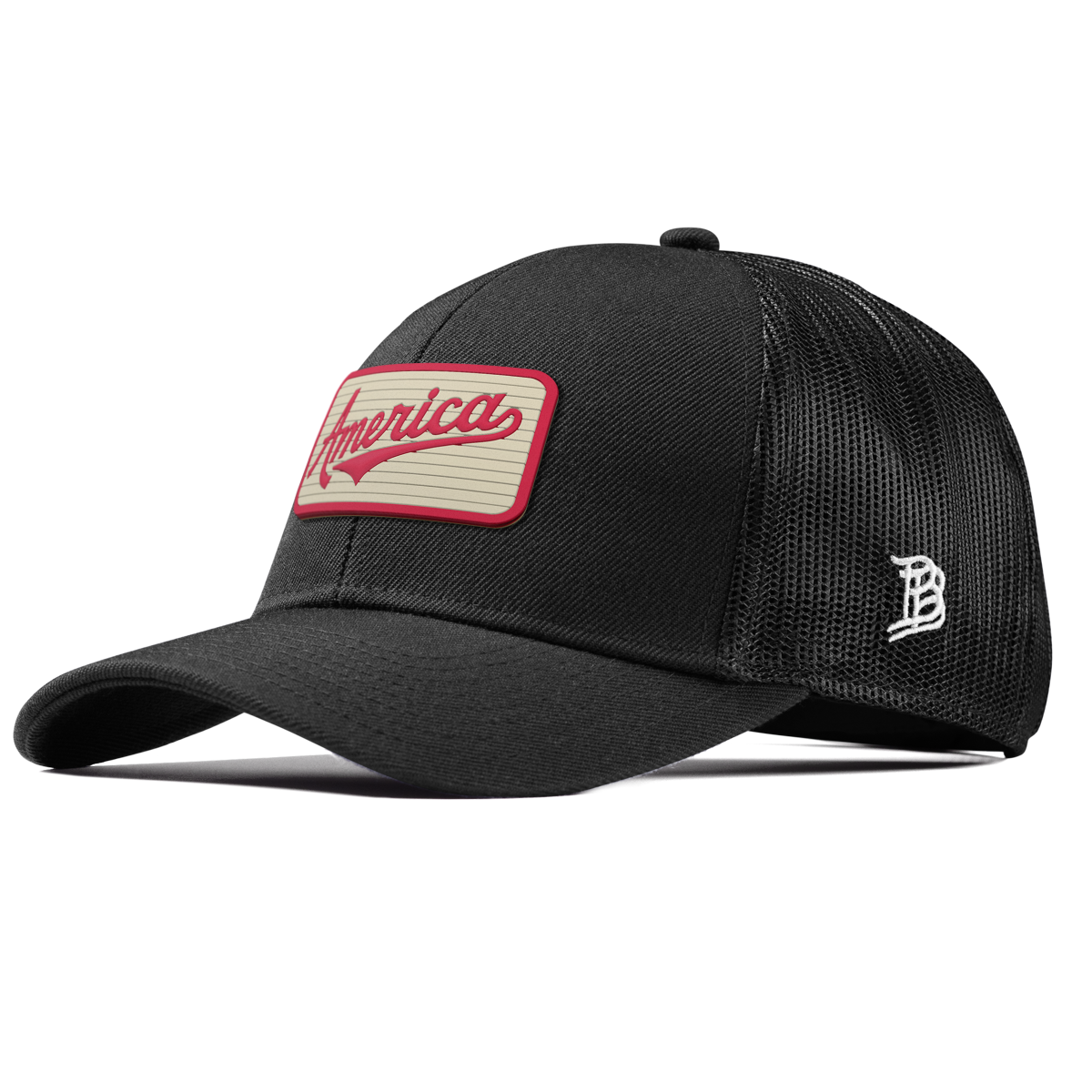 America Badge Curved Stretch Trucker Black