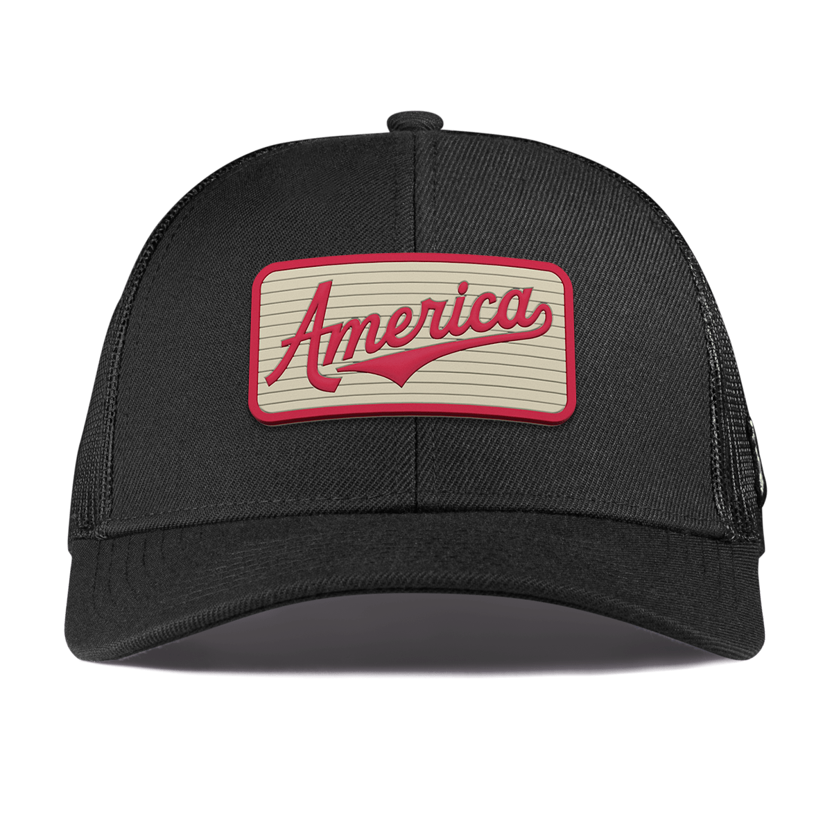 America Badge Curved Stretch Trucker Black