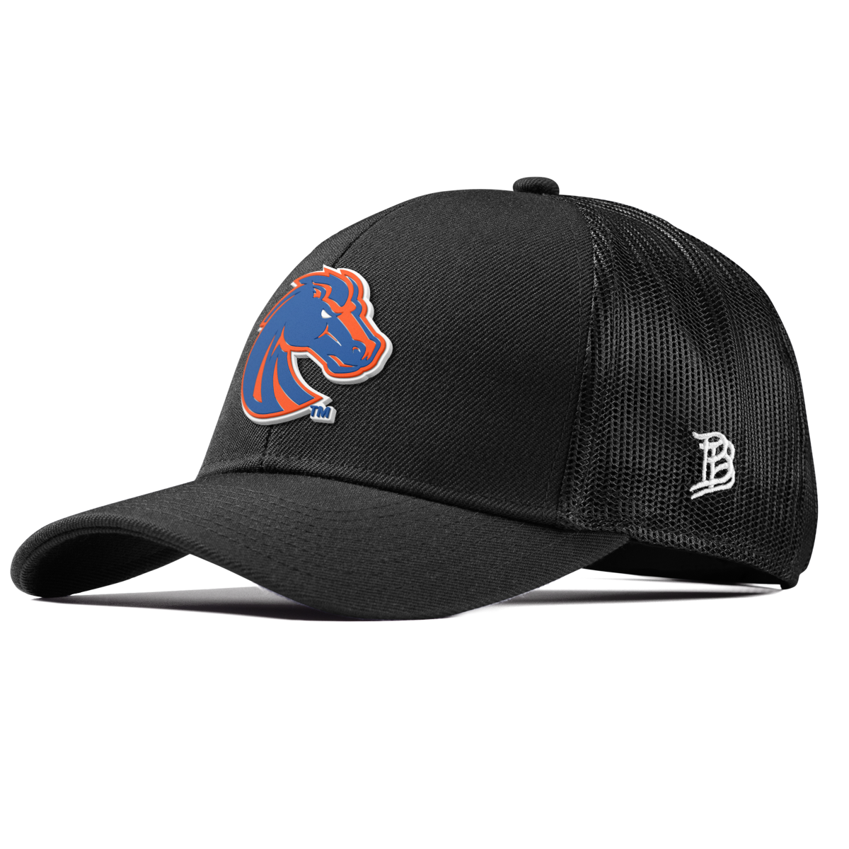 Boise State University "Boise State Broncos Orange" Curved Stretch Trucker Black