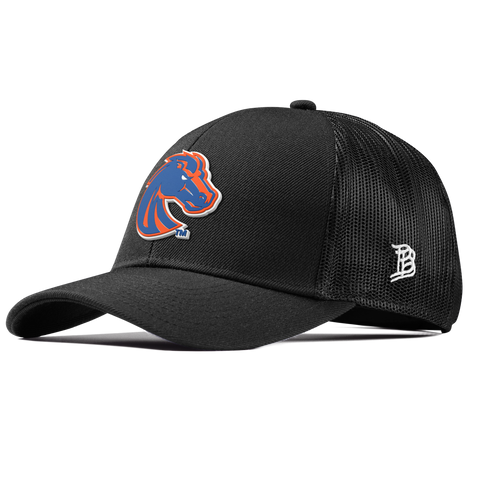 Boise State University "Boise State Broncos Orange" Curved Stretch Trucker Black