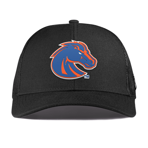 Boise State University "Boise State Broncos Orange" Curved Stretch Trucker Black