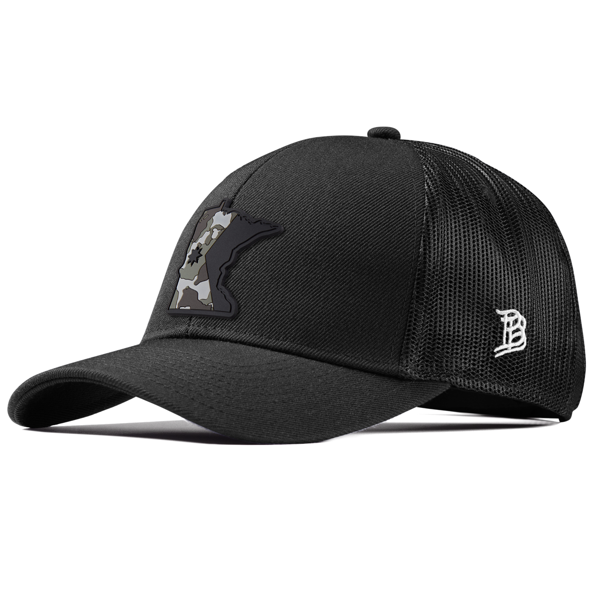 Minnesota Camo Stretch Snapback Trucker Black