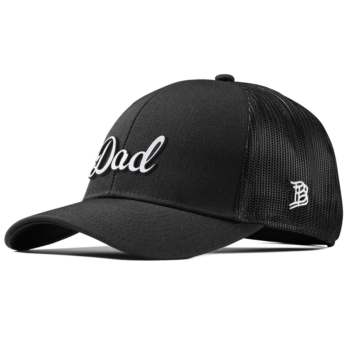 Dad Script Stretch Snapback Trucker Black