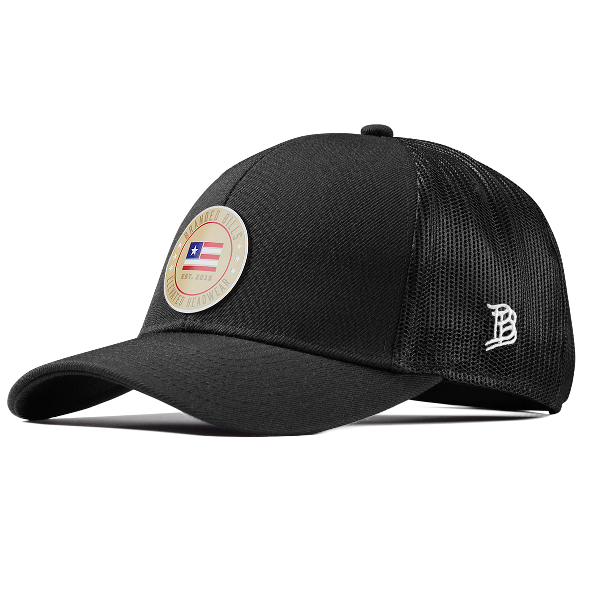 Elevated American Tan Stretch Snapback Trucker Black 