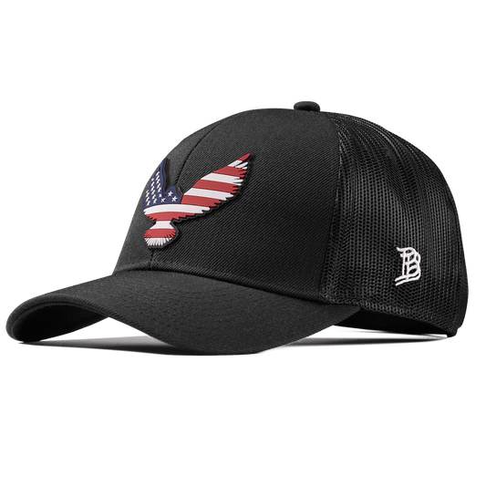 Freedom Eagle PVC Stretch Snapback Trucker Black