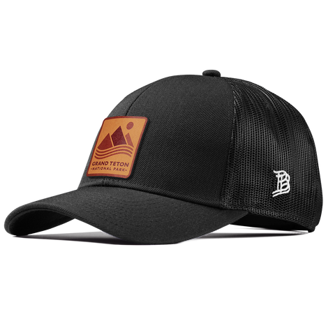 Grand Teton National Park Stretch Snapback Trucker Black