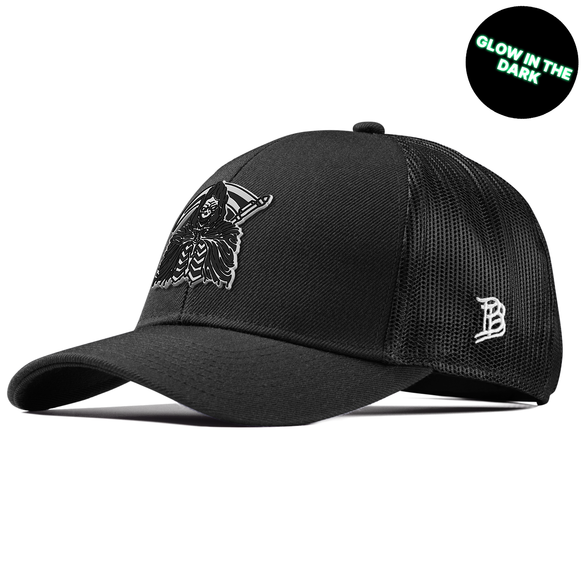 Grim Reaper Glow Stretch Snapback Trucker Black 