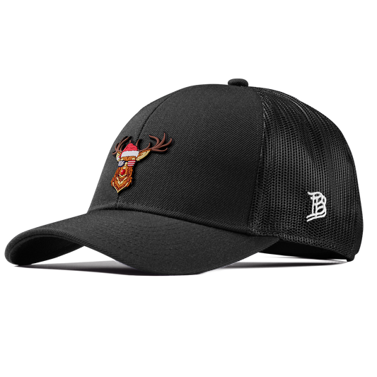 Party Reindeer Stretch Snapback Trucker Black