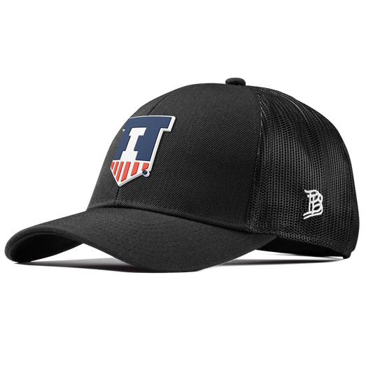 University of Illinois "Illinois Athletics" Curved Stretch Trucker Black