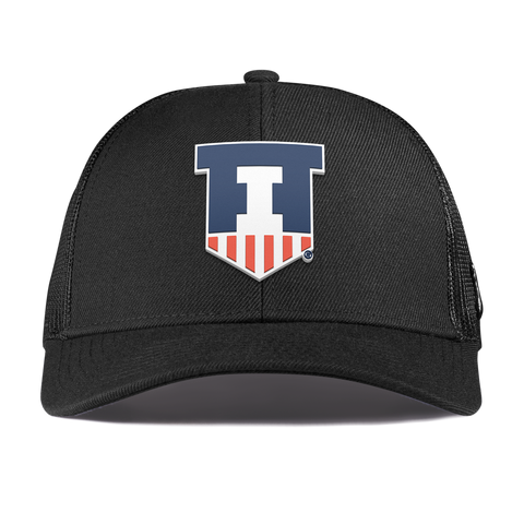 University of Illinois "Illinois Athletics" Curved Stretch Trucker Black