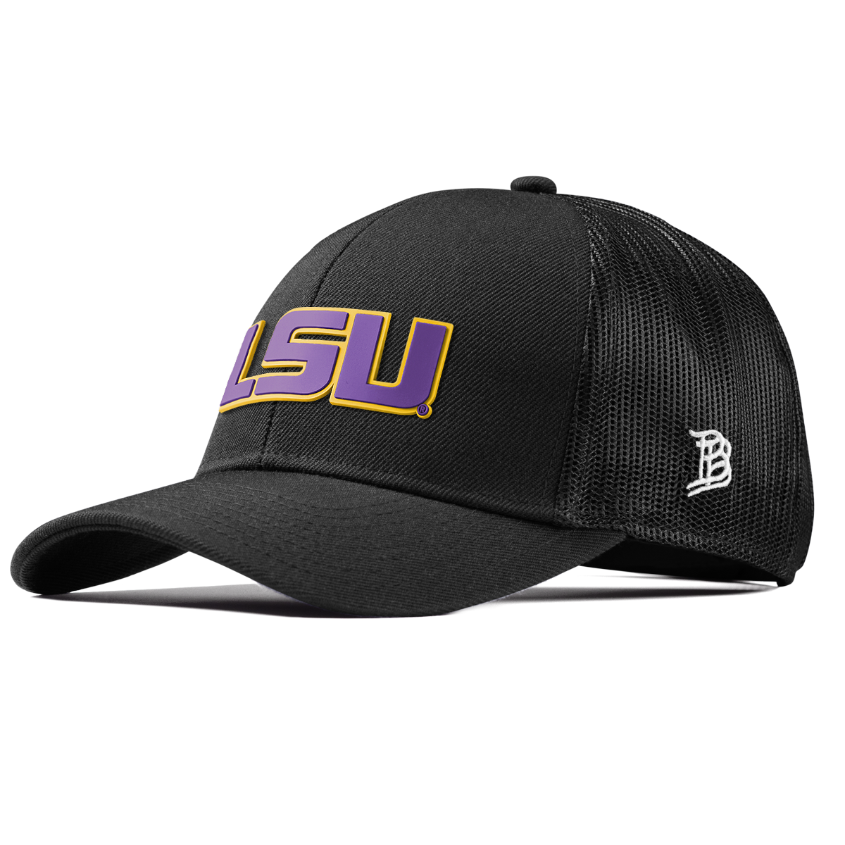 Louisiana State University "LSU Block" Stretch Snapback Trucker Black