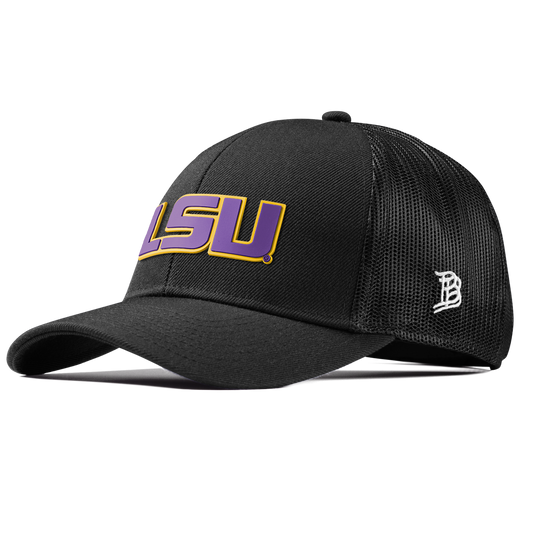 Louisiana State University "LSU Block" Stretch Snapback Trucker Black
