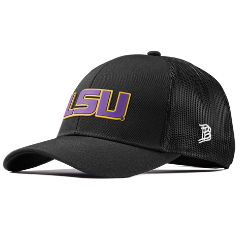 Louisiana State University "LSU Block" Stretch Snapback Trucker Black