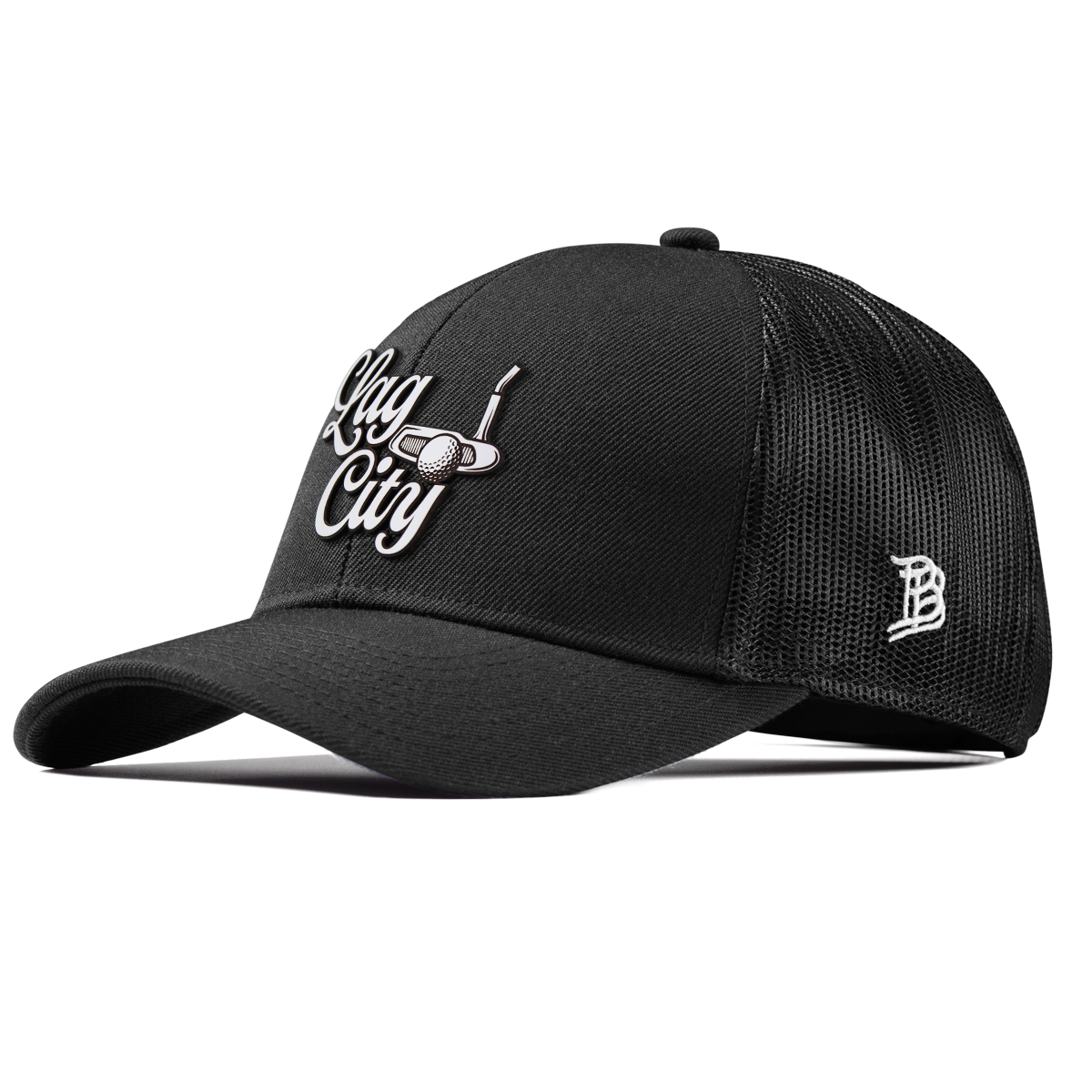 Lag City Script Curved Stretch Trucker Black