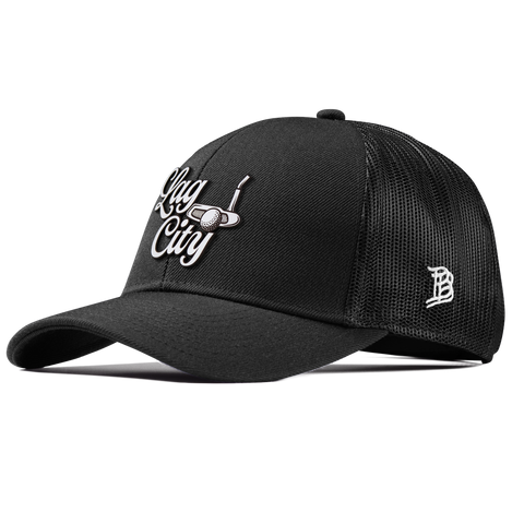 Lag City Script Curved Stretch Trucker Black