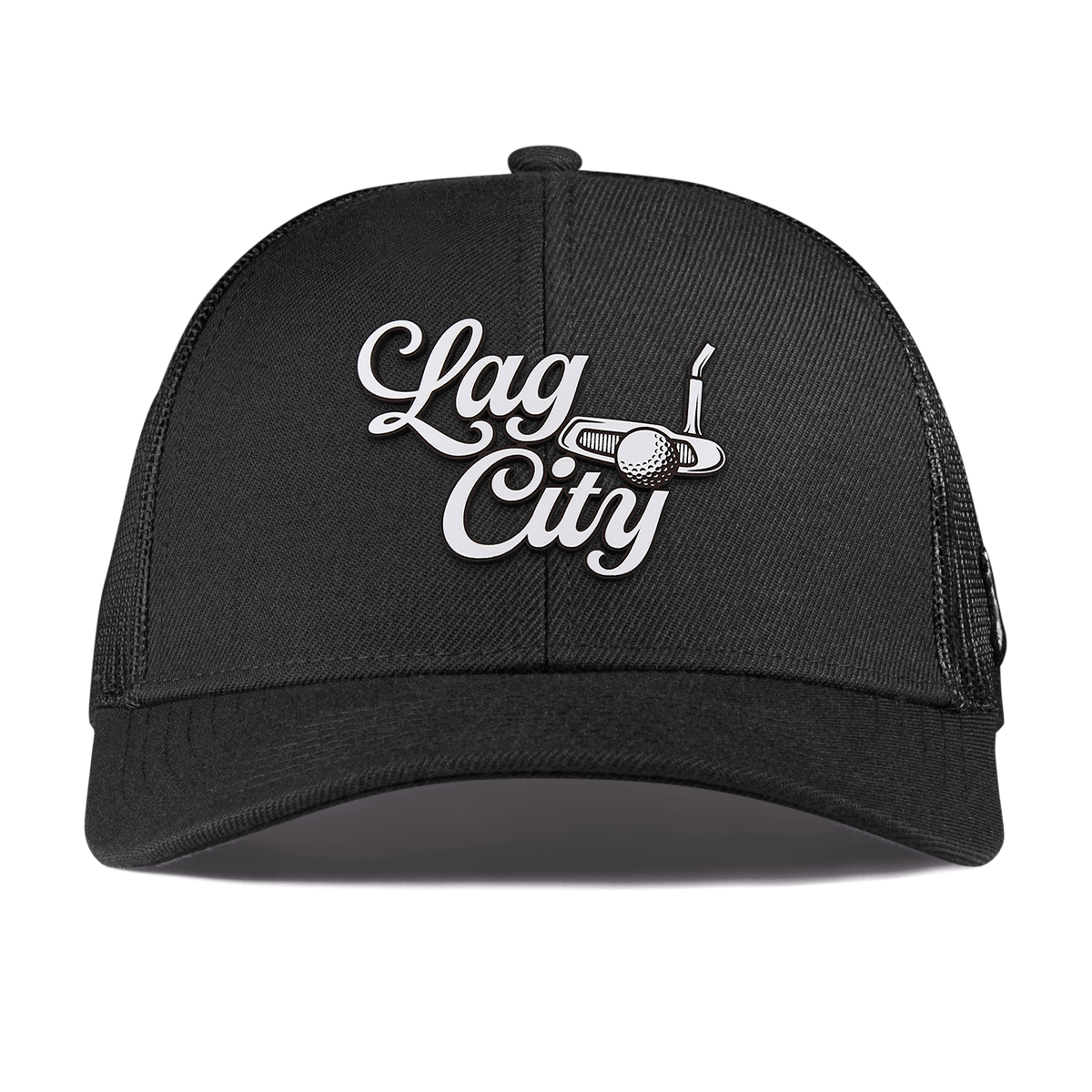Lag City Script Curved Stretch Trucker Black
