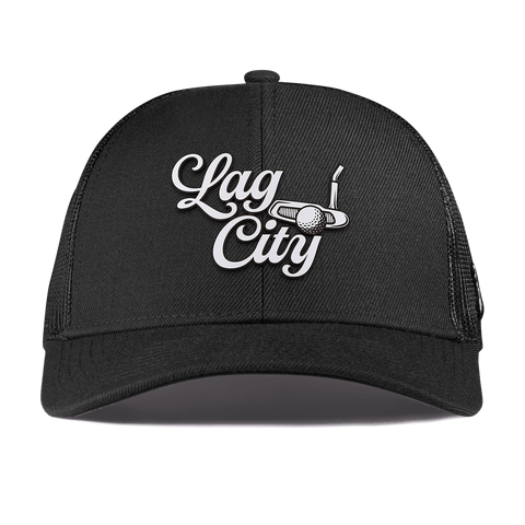 Lag City Script Curved Stretch Trucker Black