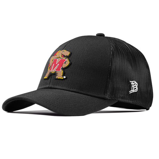 University of Maryland "Maryland Terrapin Team Logo" Curved Stretch Trucker Black