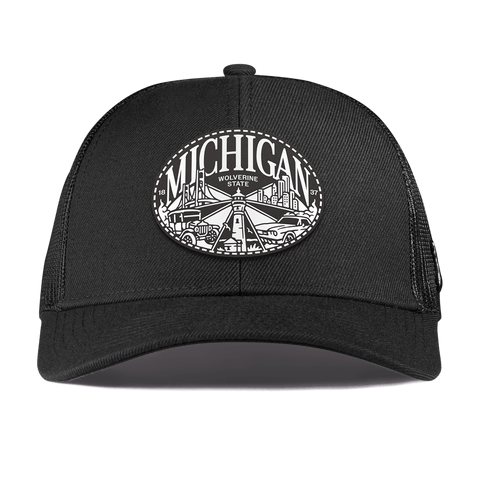 Michigan Traveler Curved Stretch Trucker Black