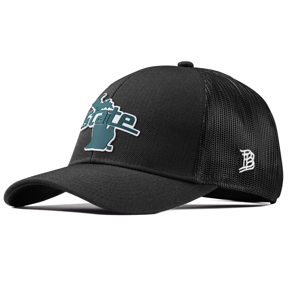 Michigan State University "Michigan State Outline" Stretch Snapback Trucker Black