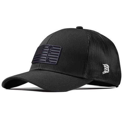 Midnight Memorial Stretch Snapback Trucker Black