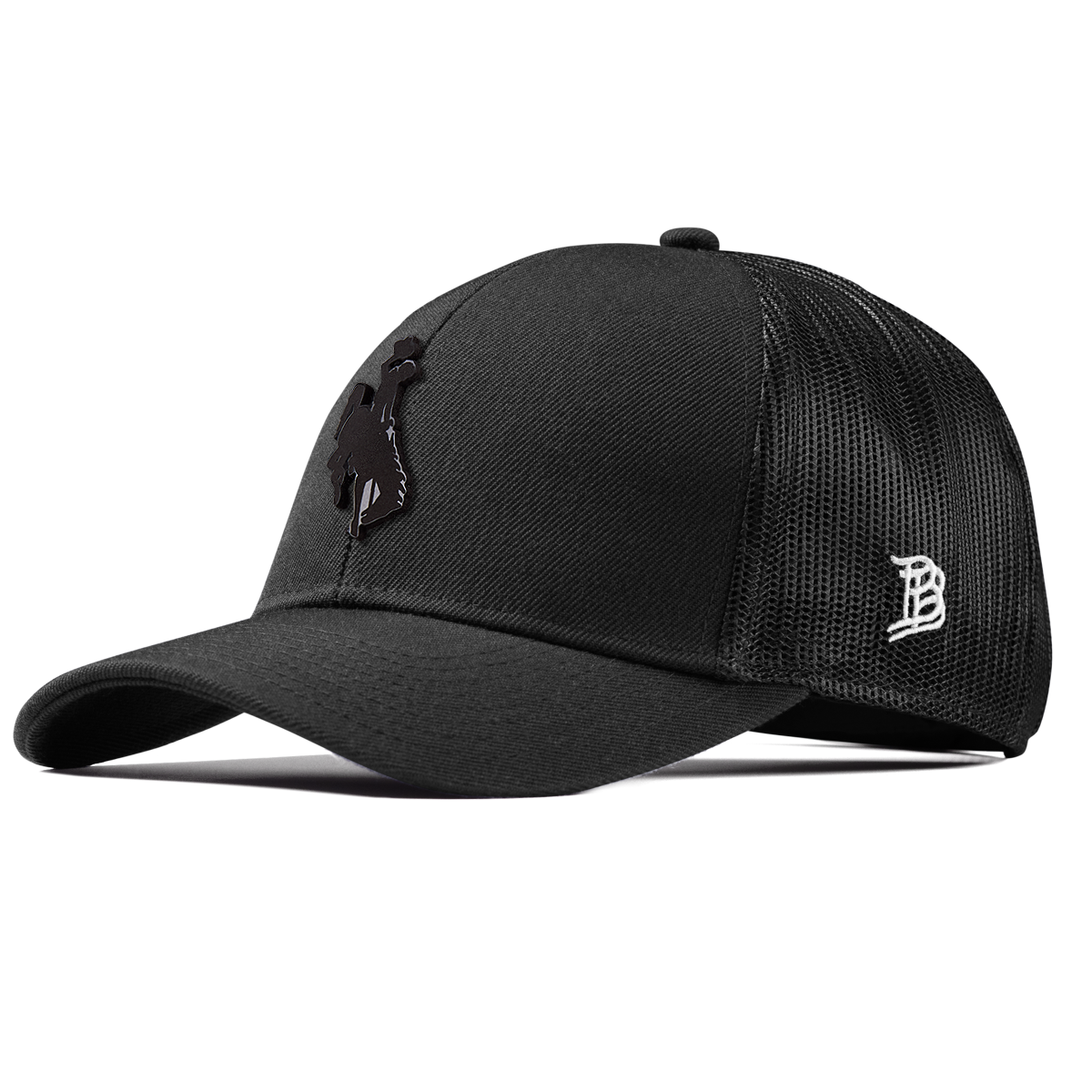 University of Wyoming "Midnight Wyoming Cowboy"  Stretch Snapback Trucker Black