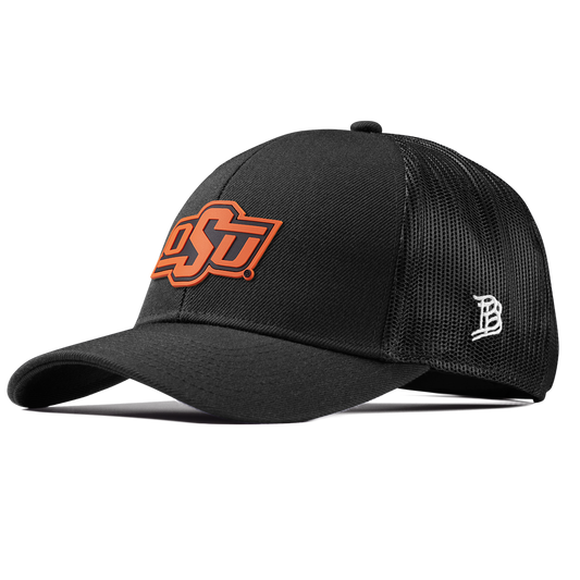 Oklahoma State University "OSU Team Logo" Stretch Snapback Trucker Black 