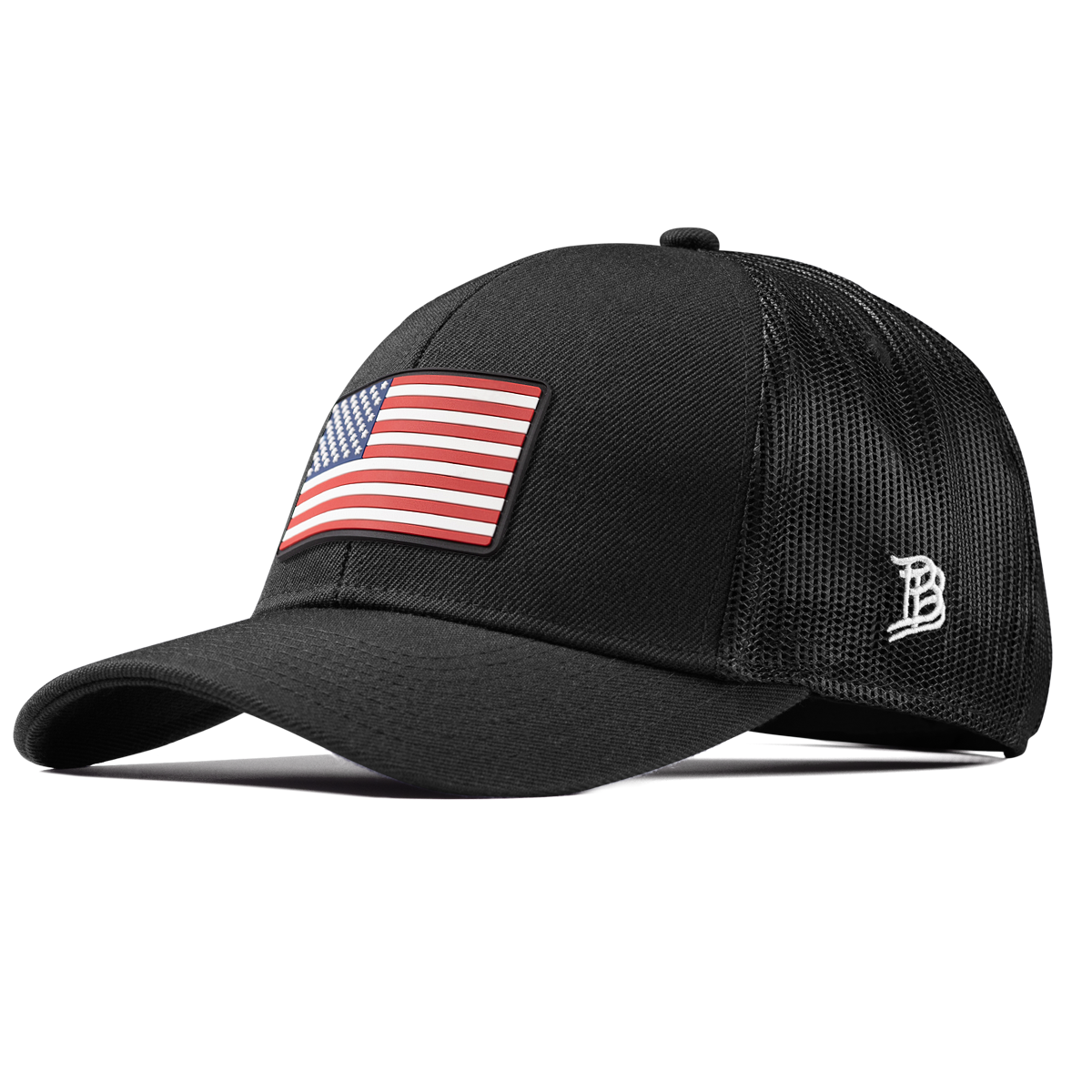 Old Glory PVC Stretch Snapback Trucker Black