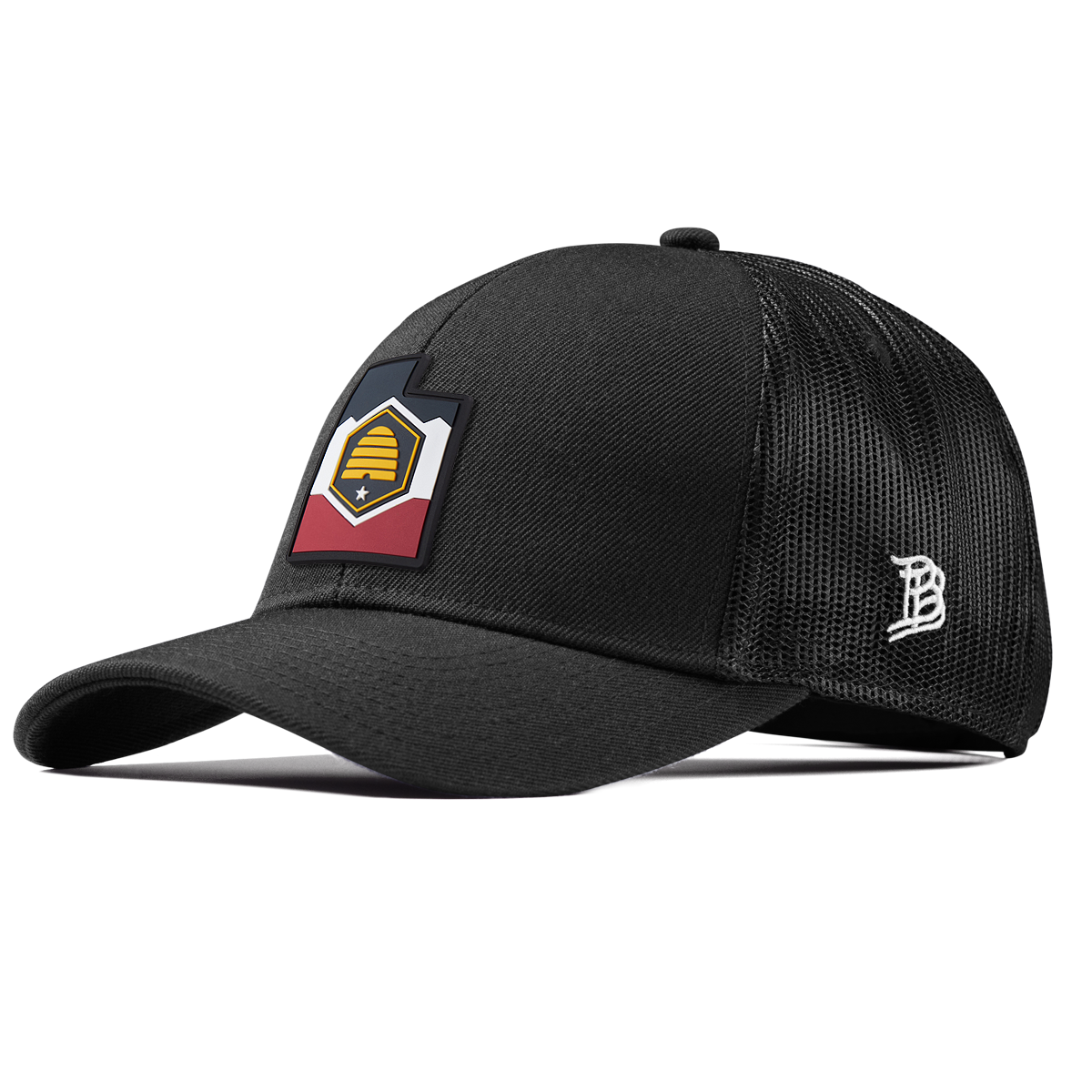 Utah 45 PVC Stretch Snapback Trucker Black