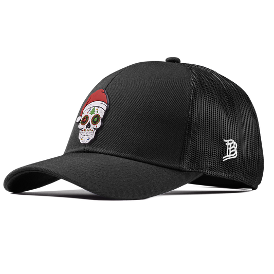 Santa Skull PVC Stretch Snapback Trucker Black