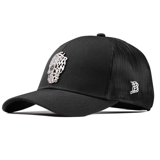 Sleep When You're Dead Skull Stretch Snapback Trucker Black