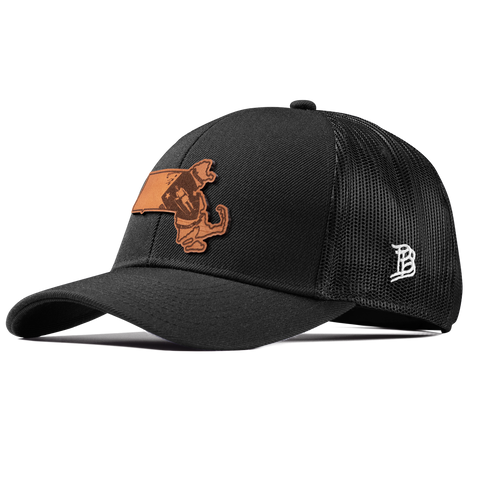 Massachusetts 6 Stretch Snapback Trucker Black