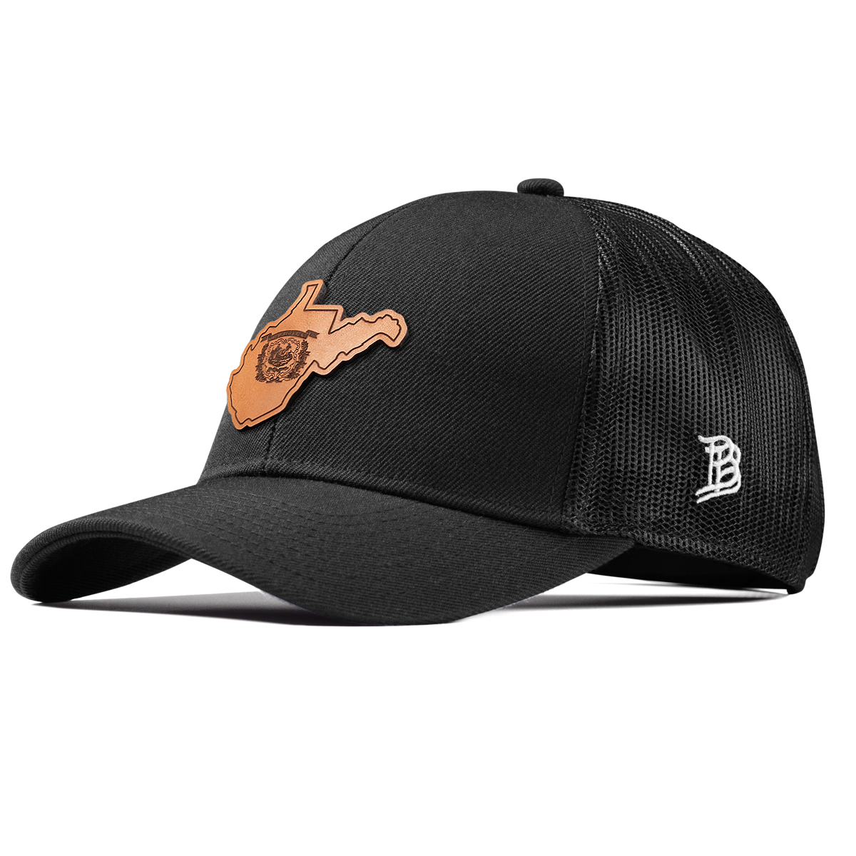 West Virginia 35 Stretch Snapback Trucker Black