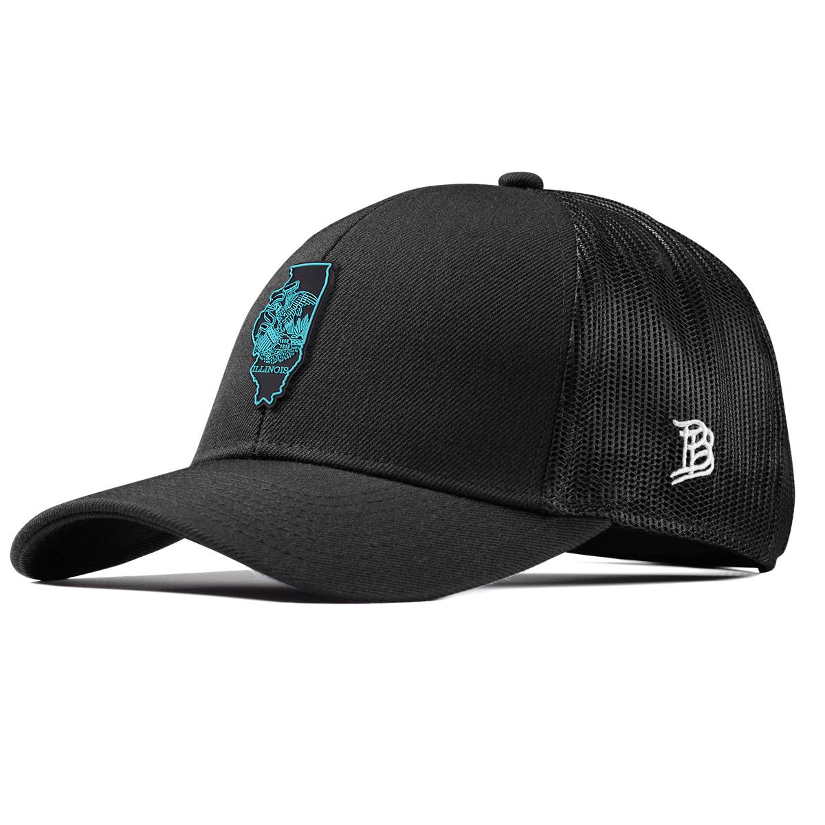 Illinois Turquoise Stretch Snapback Trucker Black