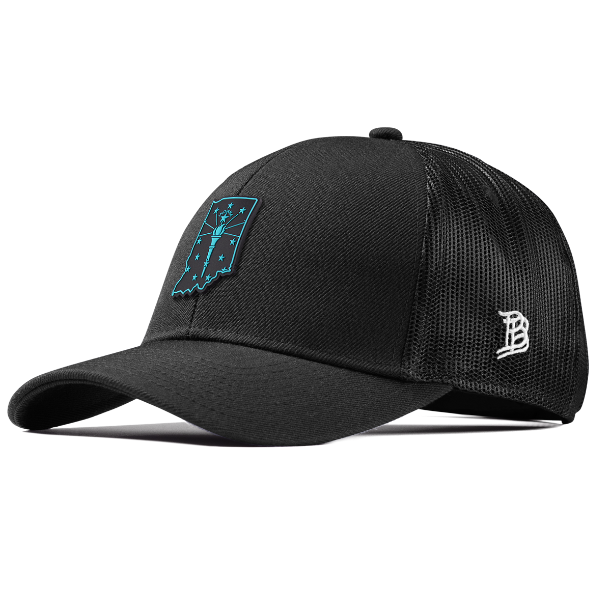 Indiana Turquoise Stretch Snapback Trucker Black