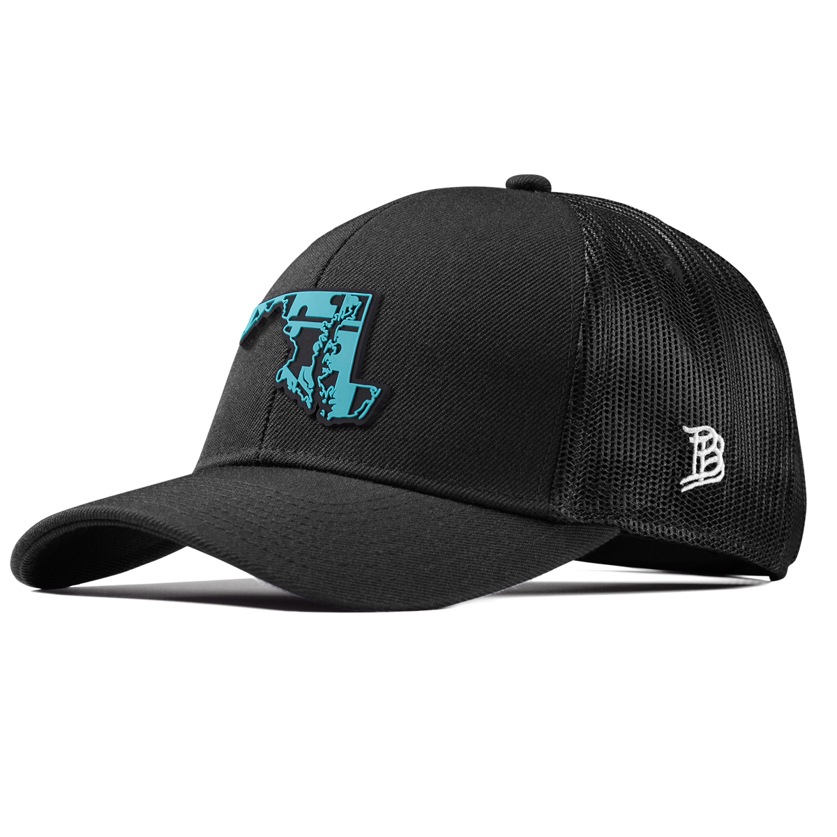 Maryland Turquoise Stretch Snapback Trucker Black