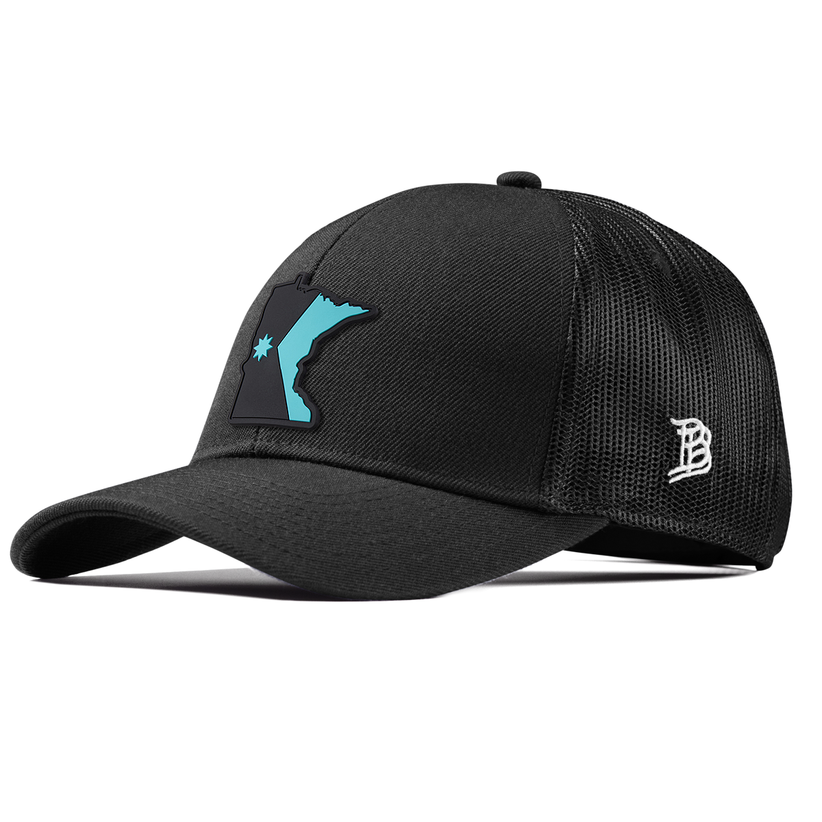 Minnesota Turquoise Stretch Snapback Trucker Black
