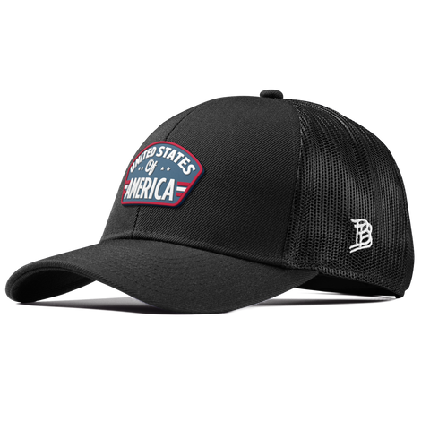 United States of America Badge Curved Stretch Trucker Black